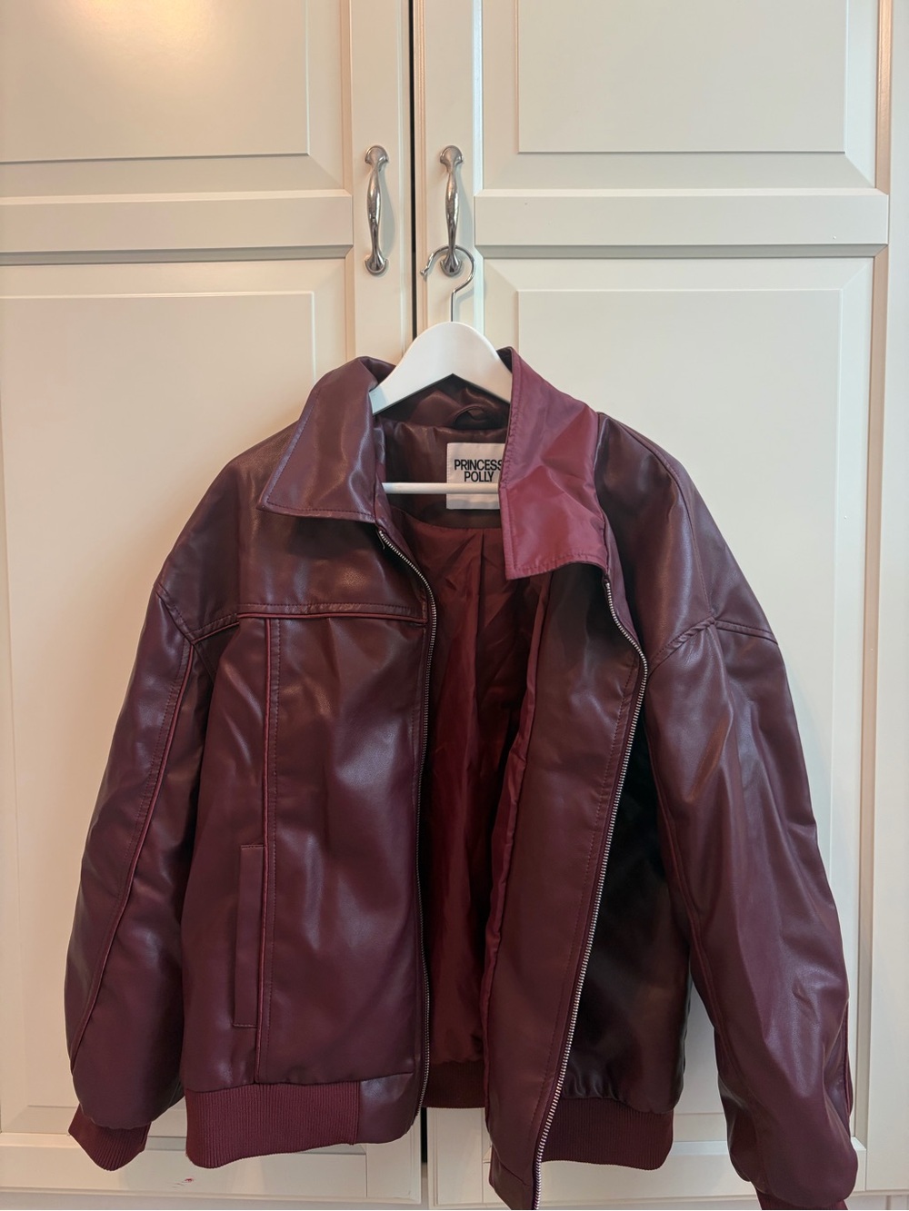 Princess Polly - burgundy leather jacket
